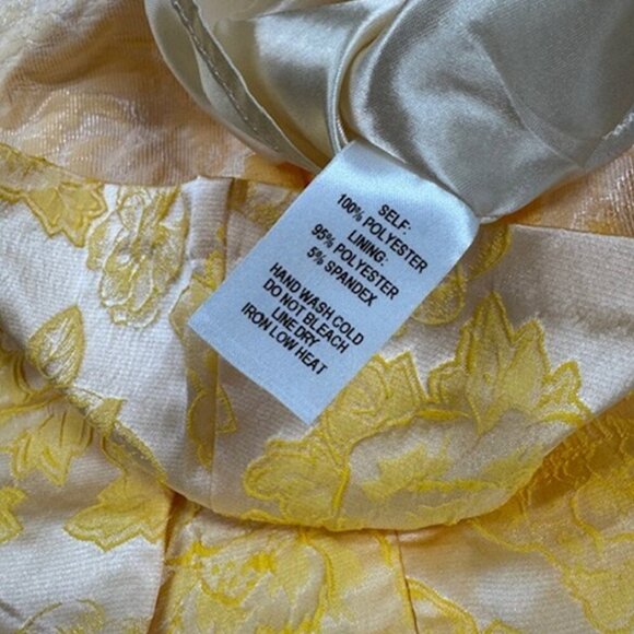NWT Lulus Bright Blooms Champagne and Yellow Floral Jacquard Maxi Dress - Picture 7 of 10
